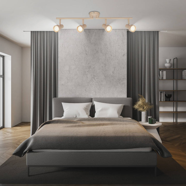 Deckenstrahler Tapp, beige, Länge 61 cm, 4-flg., Metall GU10