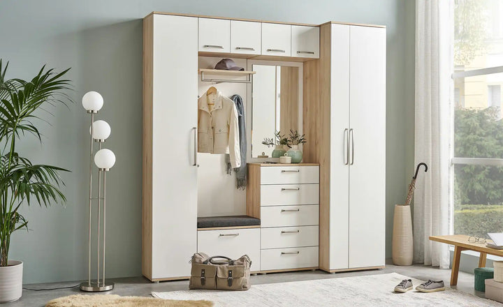 Garderobenpaneel Paris ¦ weiß ¦ Holzwerkstoff ¦ Maße (cm): B: 60,3 H: 155,6 T: 32.0 Garderoben &amp; Kleiderstangen
