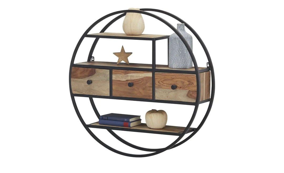 Gray &amp; Jones Wandregal Tierra Fuego 2.0 ¦ holzfarben ¦ Maße (cm): T: 20.0 Ø: 80 Regale