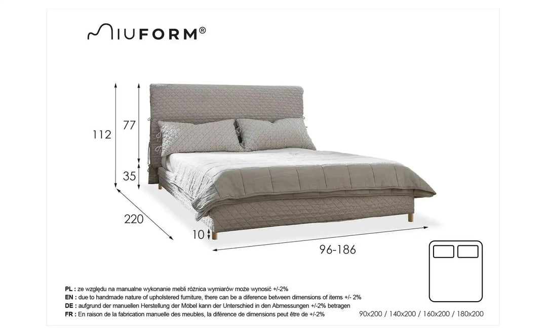 Miuform Polsterbett gemustert Sleepy Luna ¦ beige ¦ Maße (cm): B: 96 H: 112 Betten