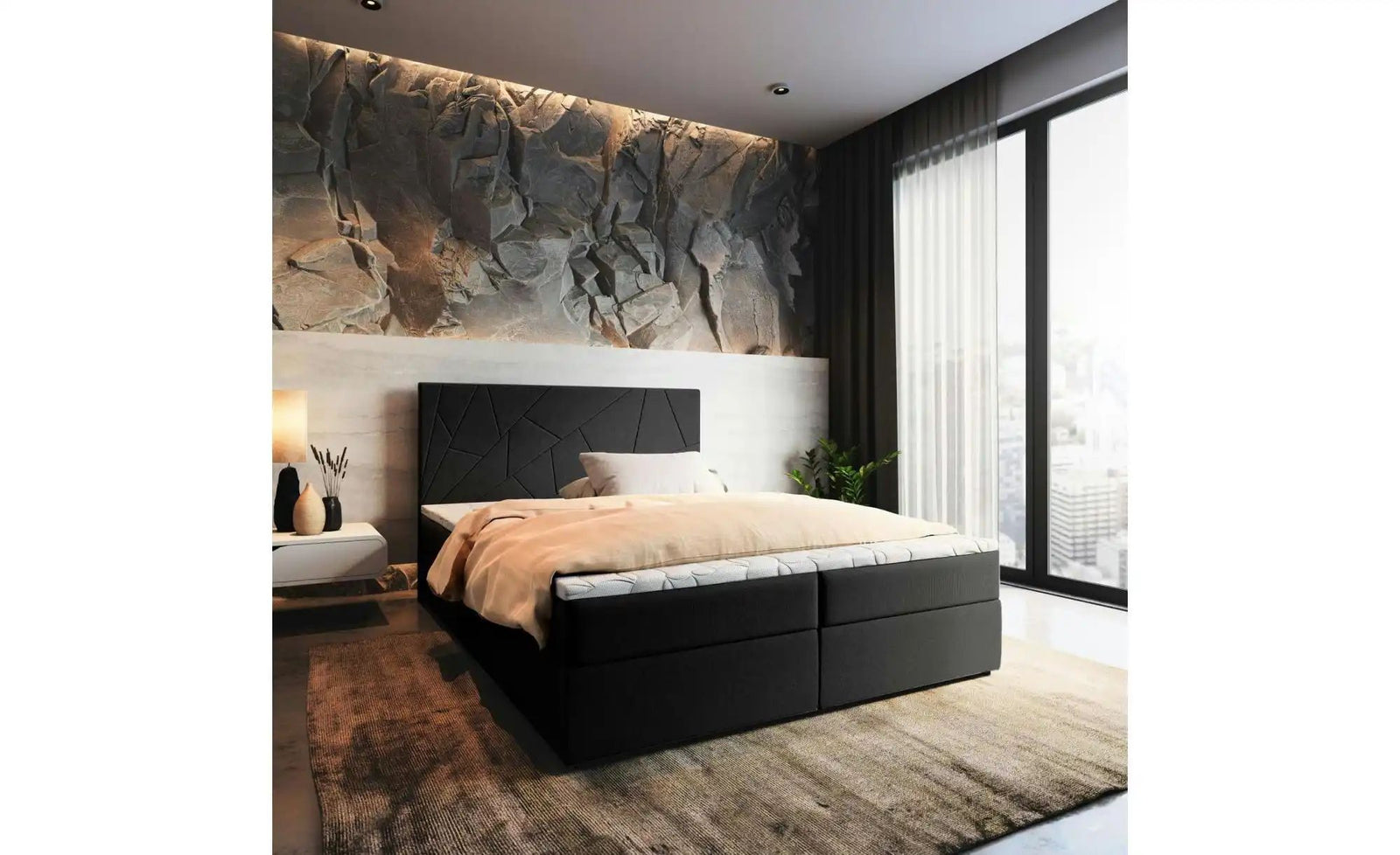 MASSENO Boxbett mit Bettkasten Mado ¦ schwarz ¦ Maße (cm): B: 160 H: 98 Betten