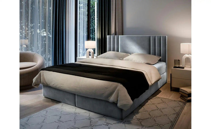 MASSENO Boxbett mit Bettkasten Bres ¦ grau ¦ Maße (cm): B: 180 H: 98 Betten