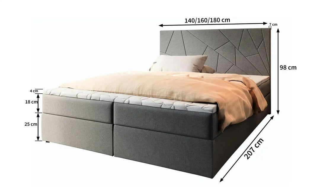 MASSENO Boxbett mit Bettkasten Mado ¦ beige ¦ Maße (cm): B: 160 H: 98 Betten