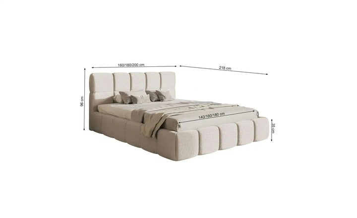 Selsey Polsterbett mit Lattenrost Cloudy ¦ braun ¦ Maße (cm): B: 220 H: 96 Betten