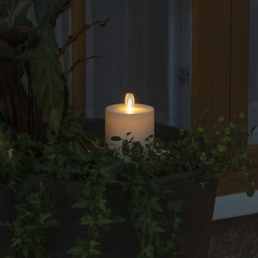 LED-Kerze IP44 cremeweiß glatt Höhe 13cm