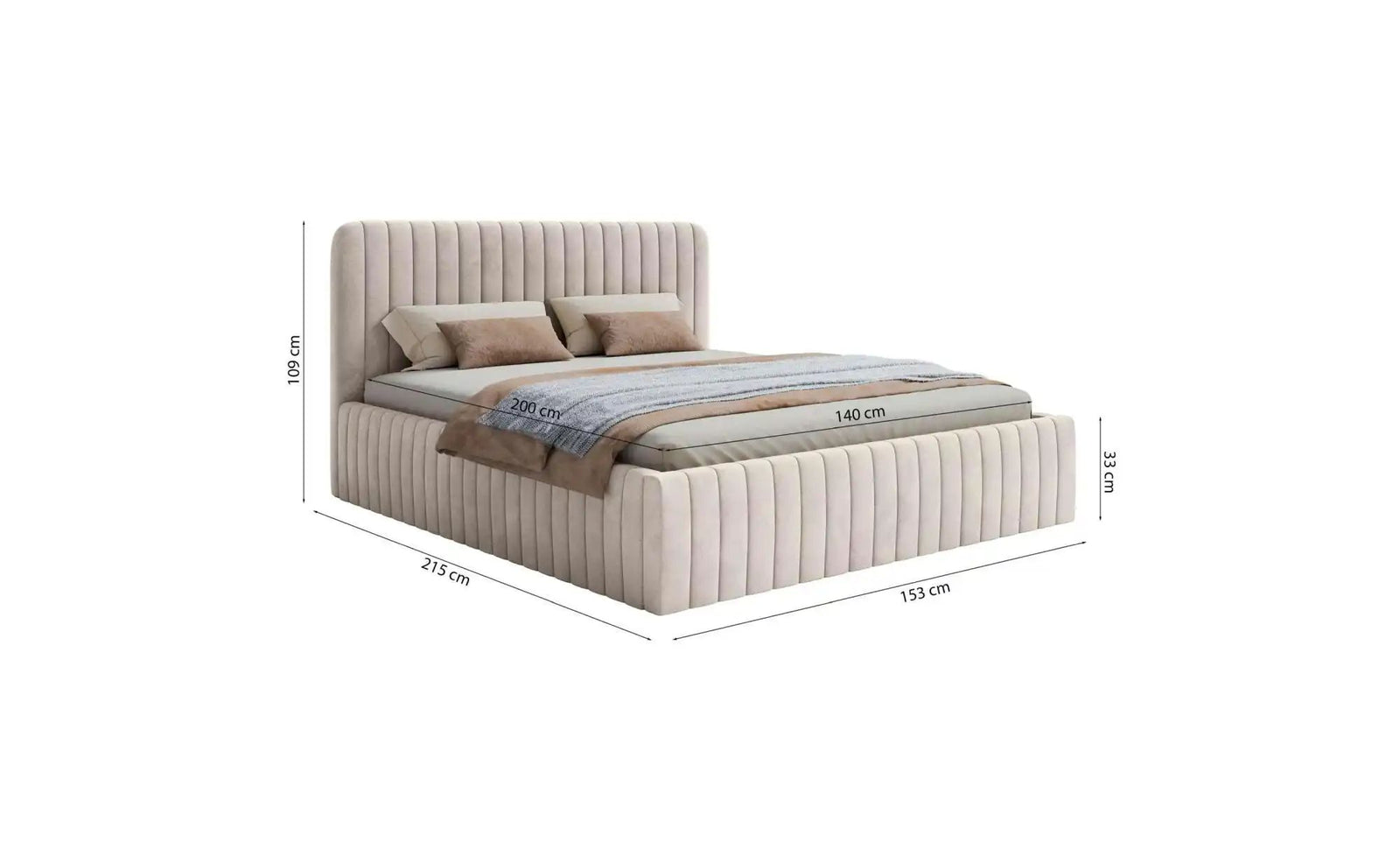 Selsey Polsterbett mit Bettkasten Saliano ¦ beige ¦ Maße (cm): B: 153 H: 109 Betten