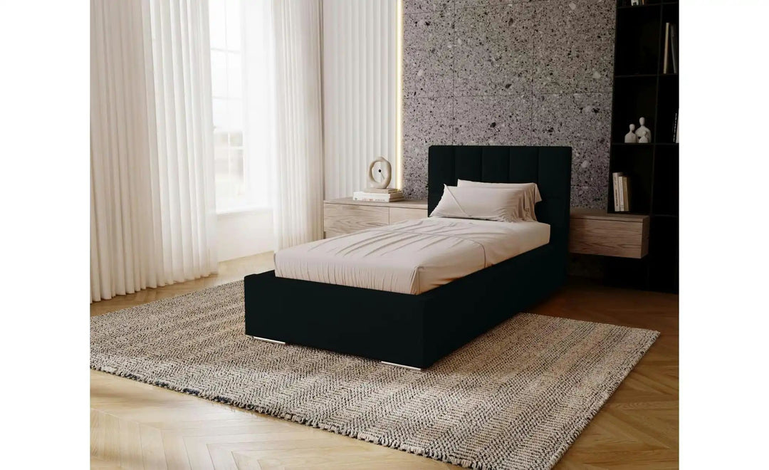 Polsterbett mit Stauraum Draven ¦ schwarz ¦ Maße (cm): B: 95 H: 100 Betten