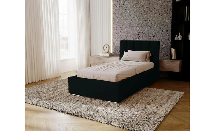 Polsterbett mit Stauraum Draven ¦ schwarz ¦ Maße (cm): B: 95 H: 100 Betten