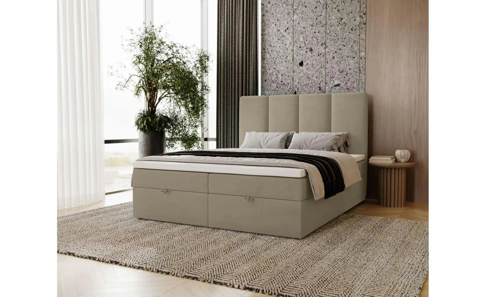 Boxbett mit Stauraum Macclesfield ¦ beige ¦ Maße (cm): B: 181 H: 110 Betten
