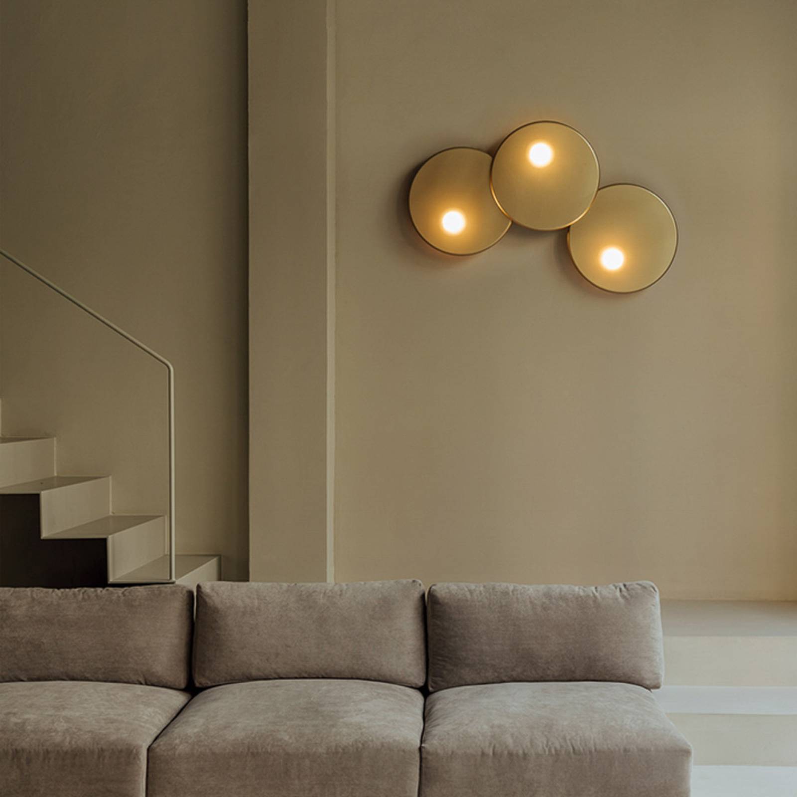 LEDS-C4 Trip Wandlampe 3-flammig gold matt