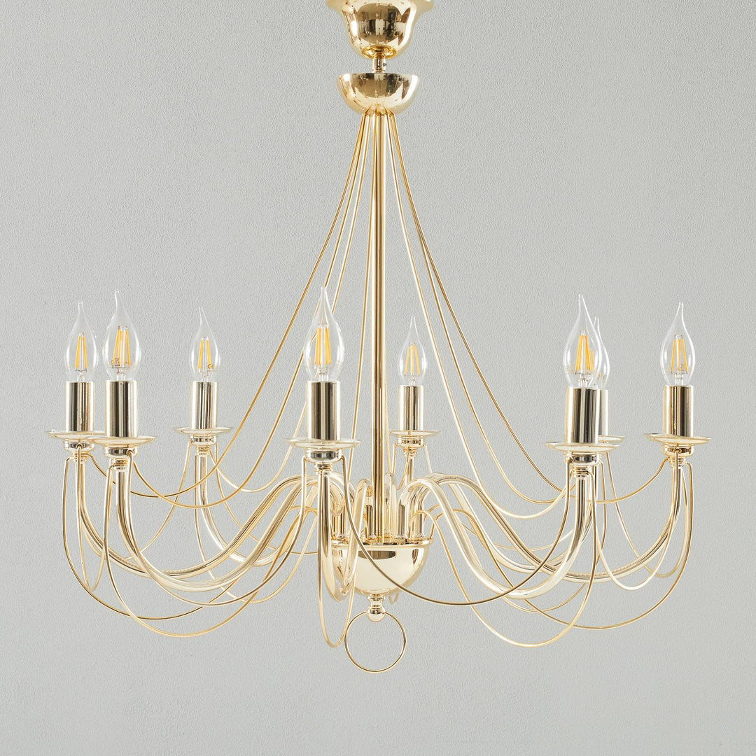 Kronleuchter Retro, 8fl., gold, 75 cm Abhängung