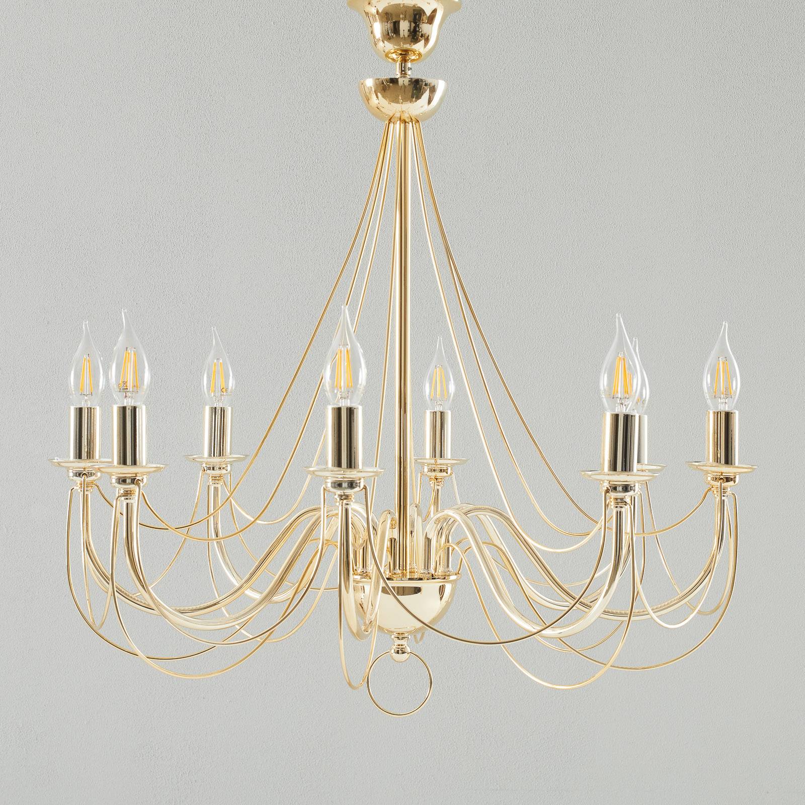 Kronleuchter Retro, 8fl., gold, 75 cm Abhängung