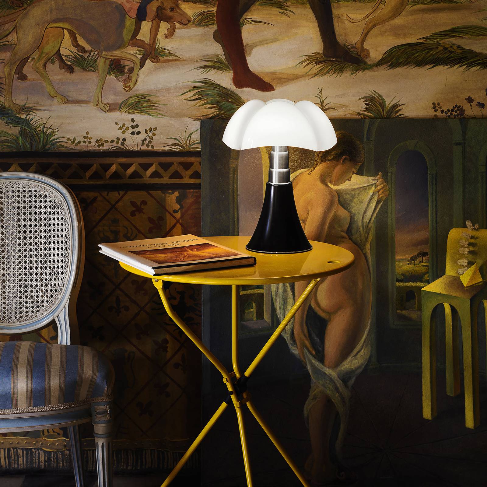 Martinelli Luce Akkutischlampe Minipipistrello, braun, 35 cm