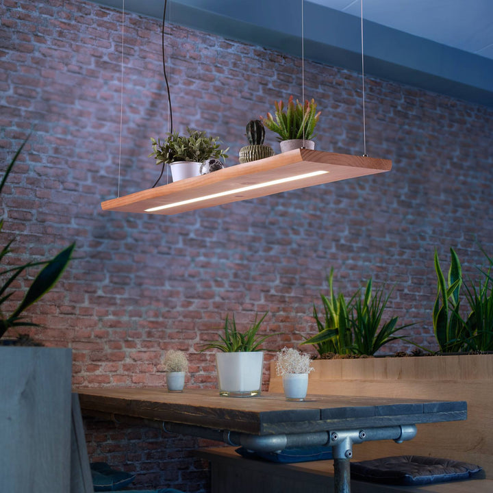 Paul Neuhaus LED-Hängelampe Palma, Holz, CCT, dimmbar, 100cm