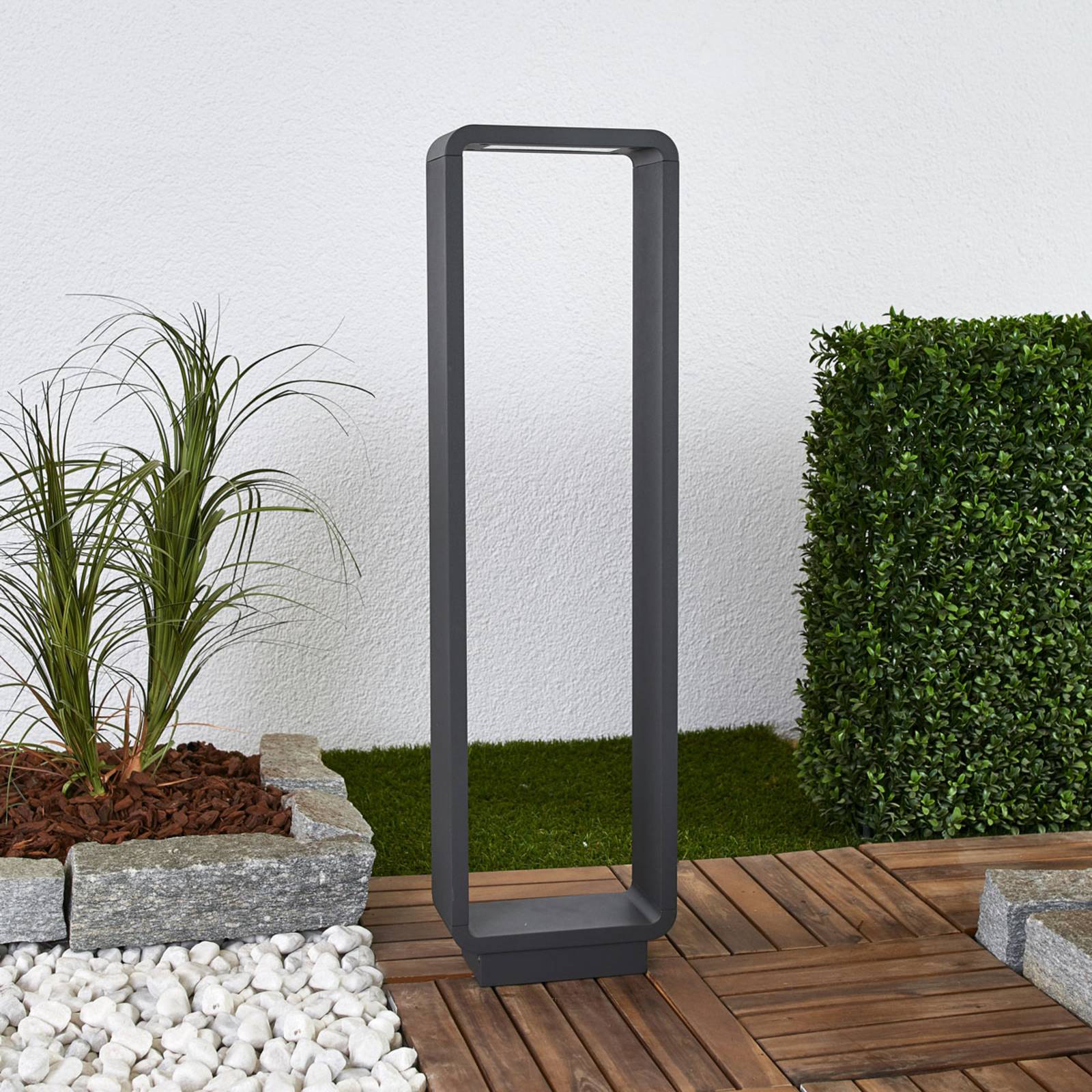 Lucande LED-Wegeleuchte Ninon, 80 cm, anthrazit, Metall