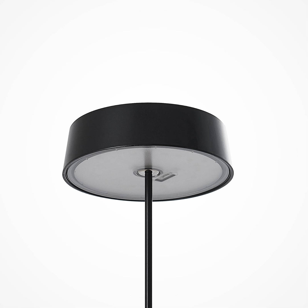 Lucande LED-Akkutischleuchte Tibia, schwarz, Alu, USB, IP54