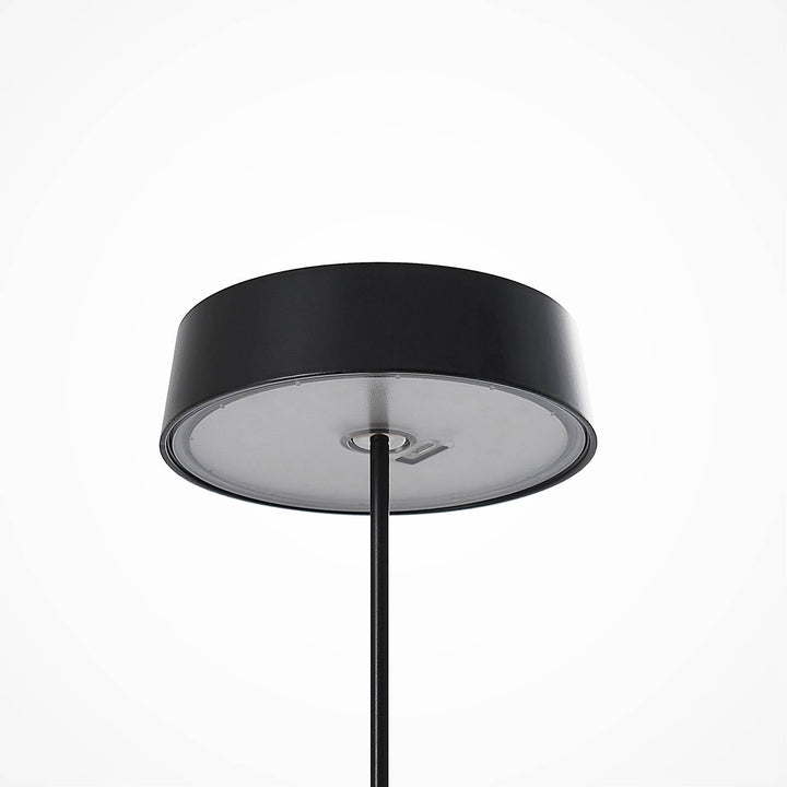 Lucande LED-Akkutischleuchte Tibia, schwarz, Alu, USB, IP54