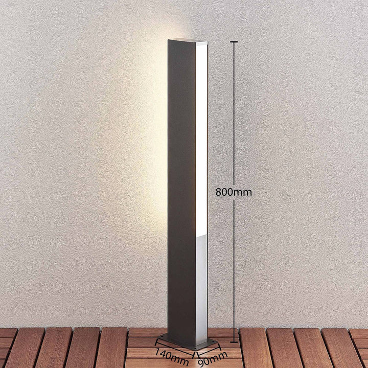 Lucande LED-Wegelampe Aegisa, 80 cm, anthrazit, Metall, IP54