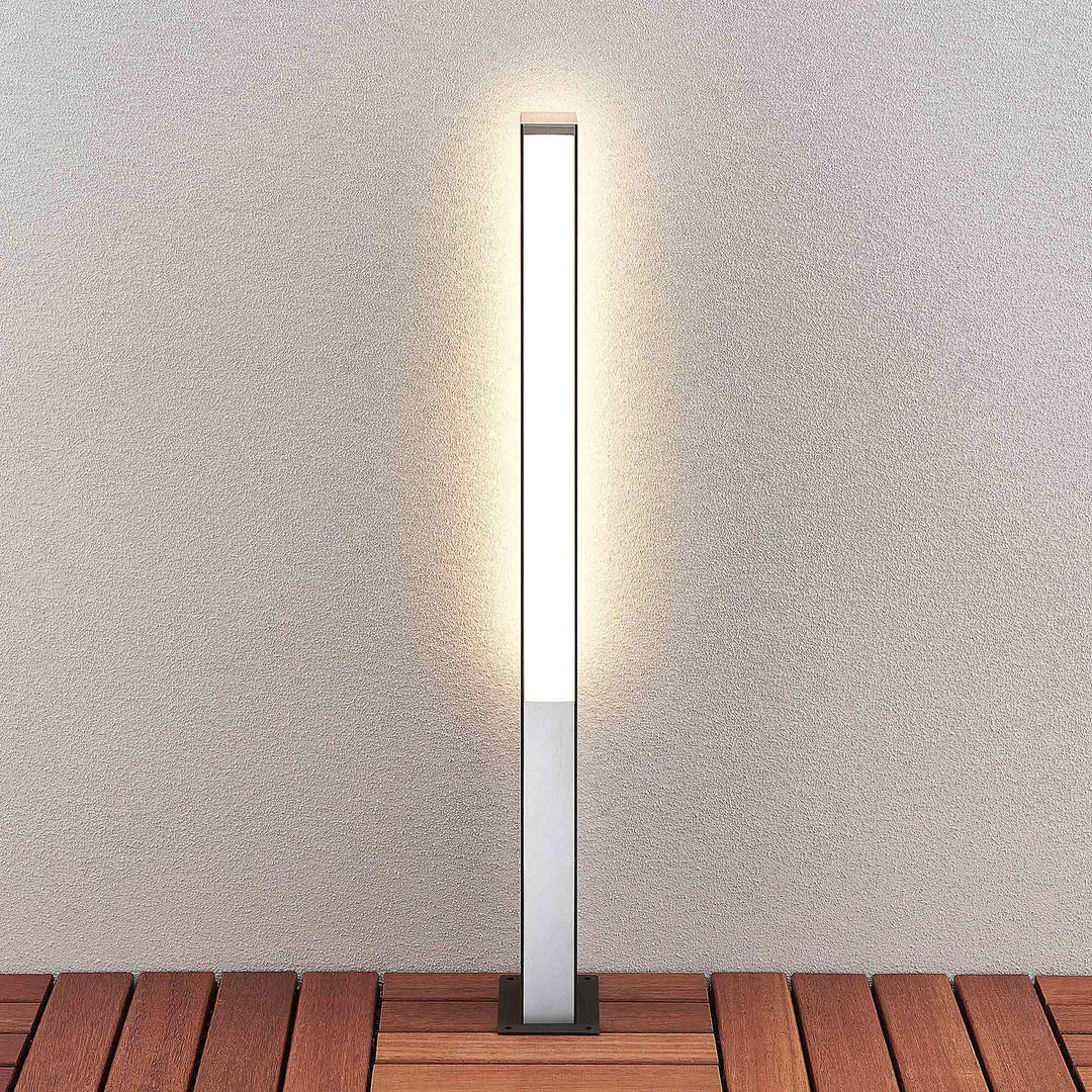 Lucande LED-Wegelampe Aegisa, 80 cm, anthrazit, Metall, IP54