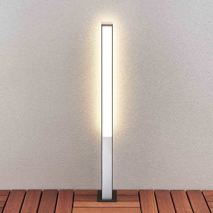 Lucande LED-Wegelampe Aegisa, 80 cm, anthrazit, Metall, IP54