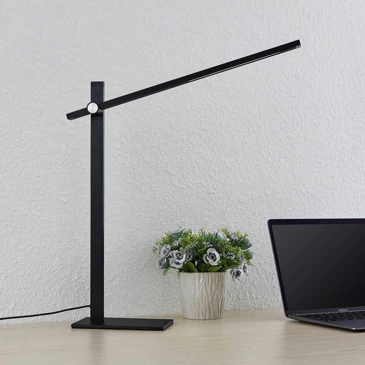 Lucande LED-Tischleuchte Wasko, schwarz, Metall, dimmbar