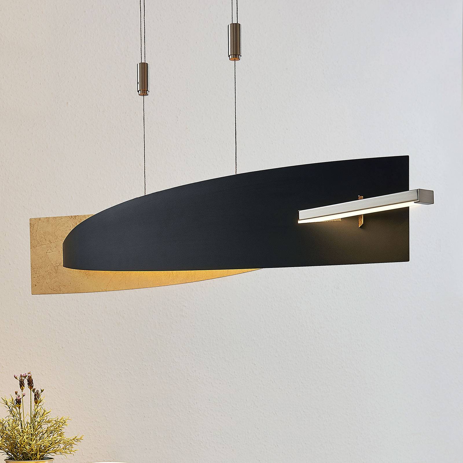 Lucande LED-Hängeleuchte Marija, 101 cm, schwarz, dimmbar