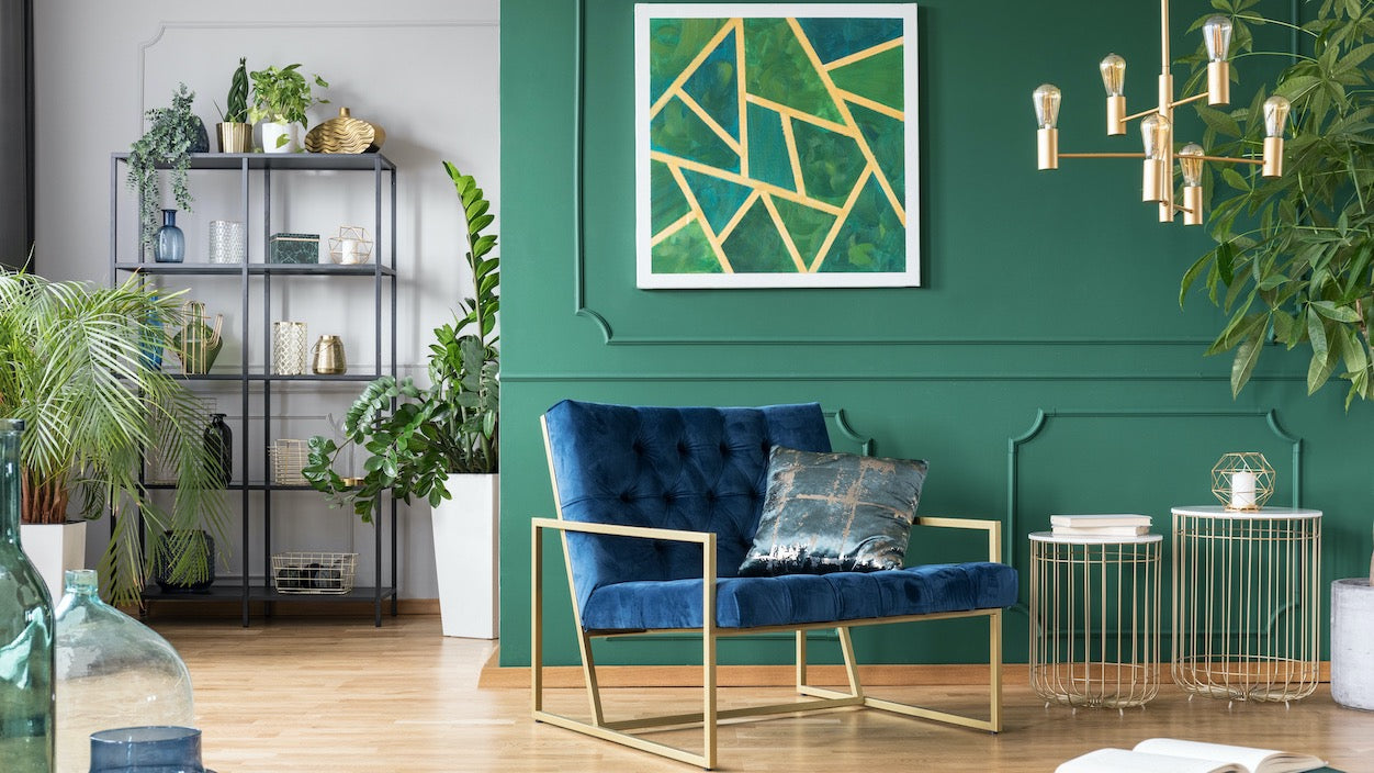 amber-living art déco-Chic Wohnzimmer