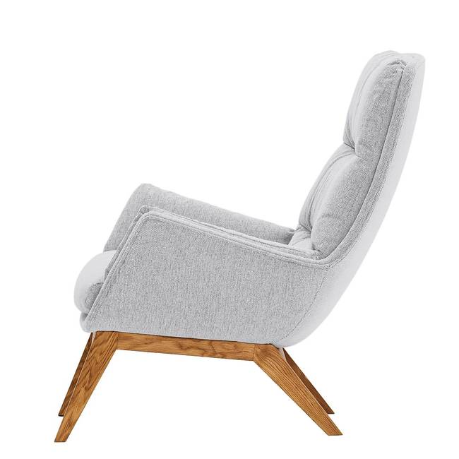 Sessel mit Holzfüßen Grau/Hellgrau Webstoff Saia Eiche Dunkel 83 x 95 x 97cm