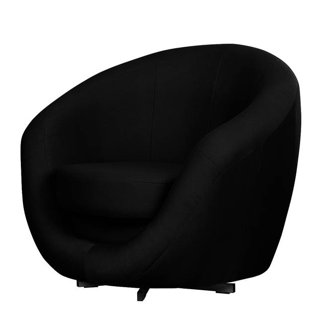 Drehsessel Schwarz Webstoff Etje 92 x 75 x 80cm