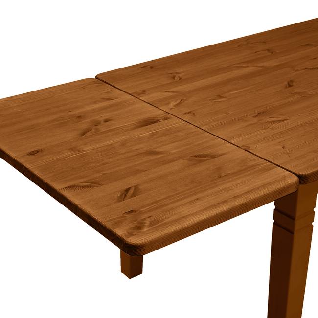 Esstisch I 78 x 78 x 78cm mit 2 Ansteckplatten Braun/Kiefer Bernstein