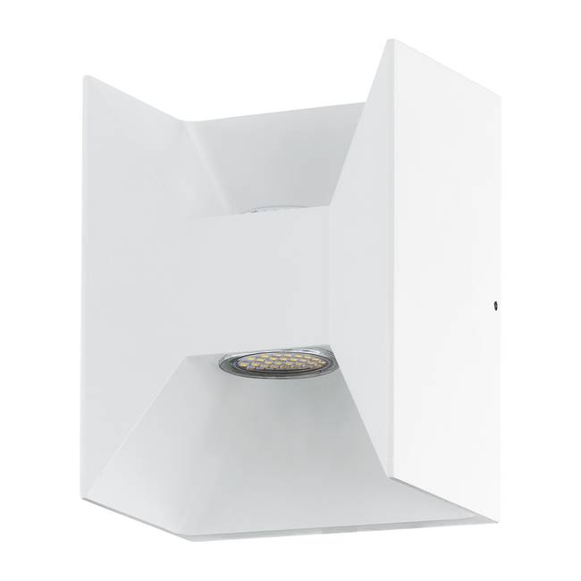 LED-Außenstrahler Morino Geo 11 x 18 x 14cm Weiß/Weiß