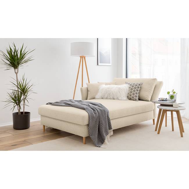Recamiere Hillarys II Beige/Creme Webstoff 110cm Ausrichtung rechts Skandi
