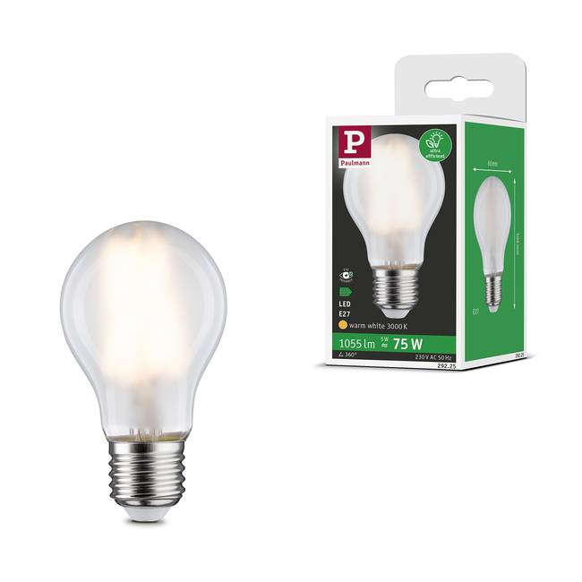 LED-Glühbirne Eco-Line 5W Ø 6cm Weiß/Matt Weiß