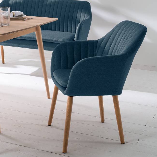 Armlehnenstuhl Typ A 57 x 83 x 61cm Webstoff Cors: Jeansblau Blau/Blau 1er Set