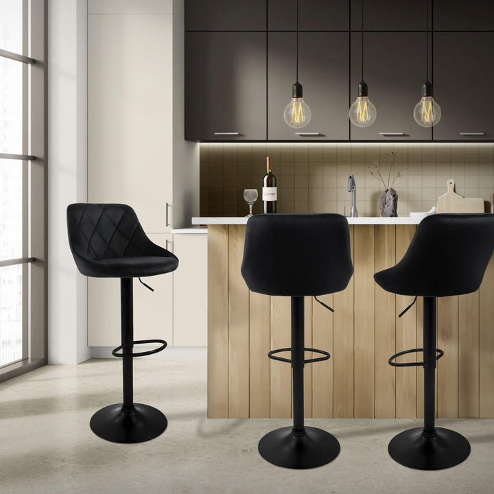 Ml-Design Barhocker, Schwarz, Metall, 37x106x47 cm, Ess
