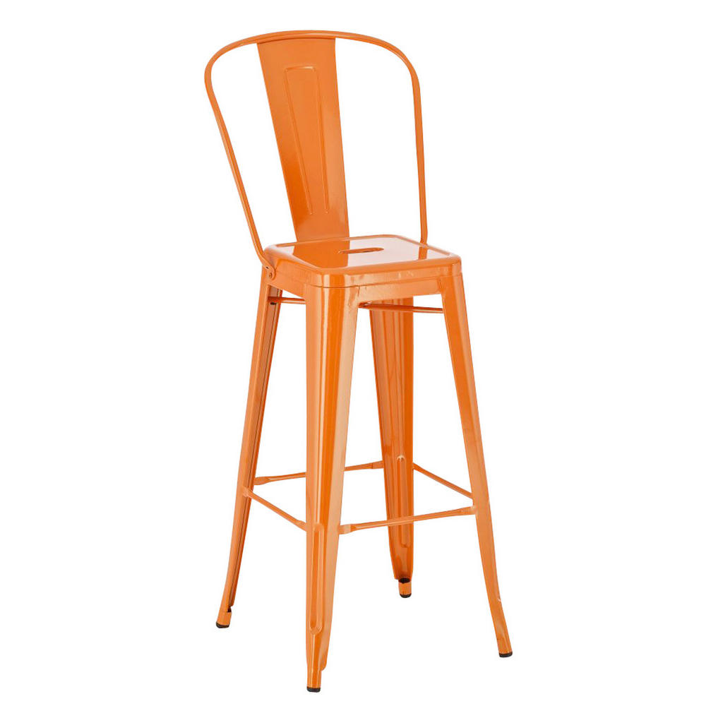 TPFLiving Barhocker, Orange, Metall, Gittergestell, 44x