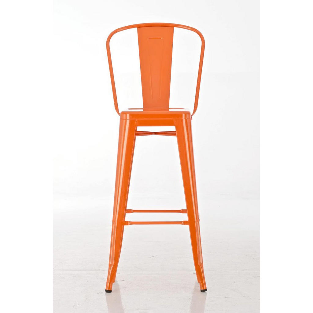 TPFLiving Barhocker, Orange, Metall, Gittergestell, 44x