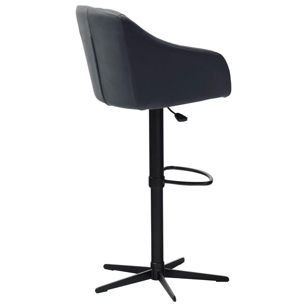 Cassando Barhocker, Blau, Schwarz, Metall, Leder, Echtl