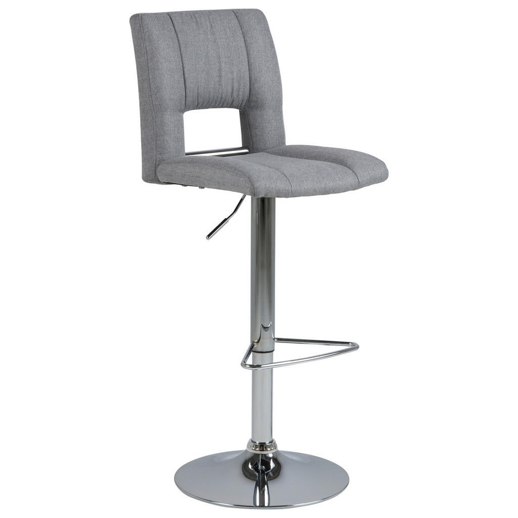 Carryhome Barhocker, Hellgrau, Metall, Textil, Rundrohr