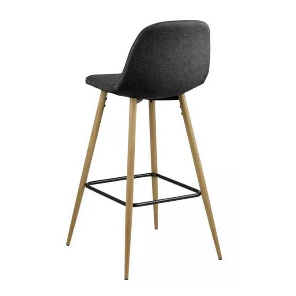 Mid.you Barhocker, Anthrazit, Eiche, Metall, Textil, 46