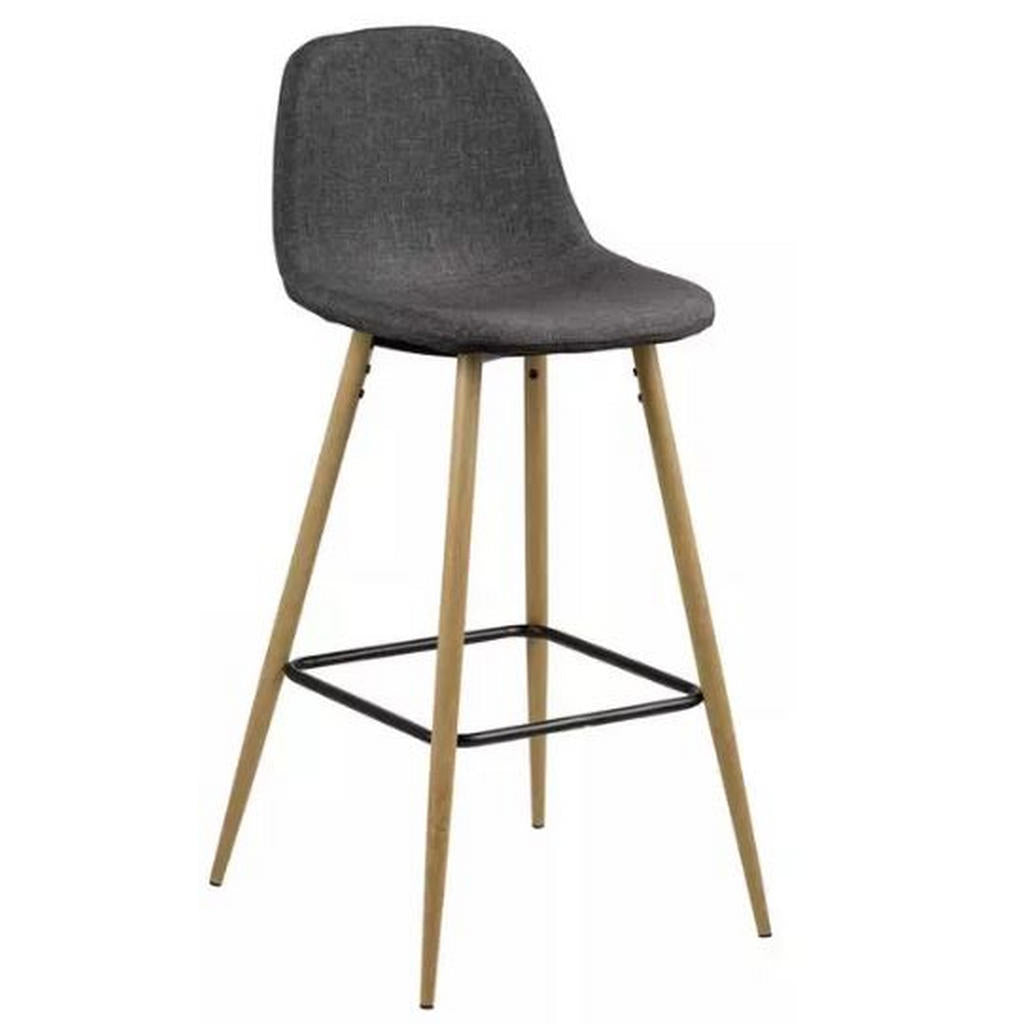 Mid.you Barhocker, Anthrazit, Eiche, Metall, Textil, 46