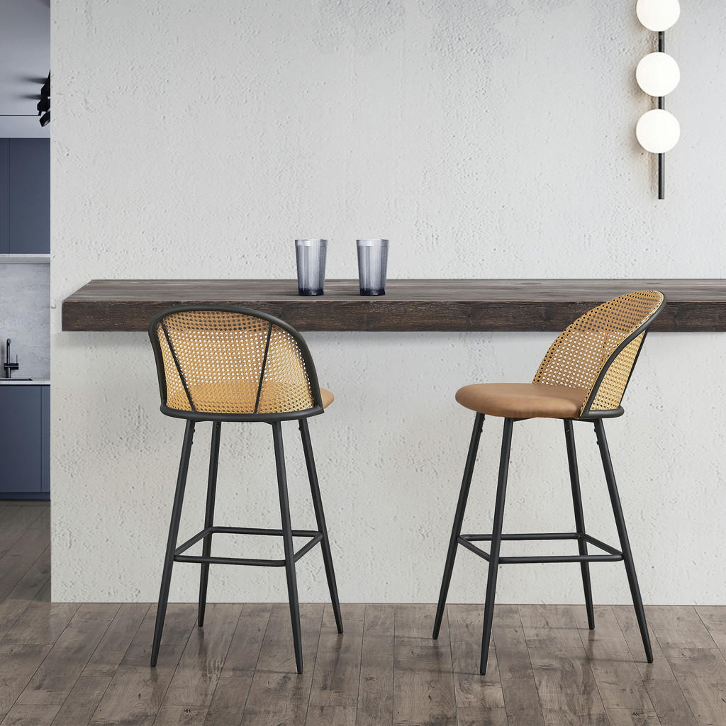 [en.casa] Barhocker, Braun, Metall, 44x102x63 cm, Esszi