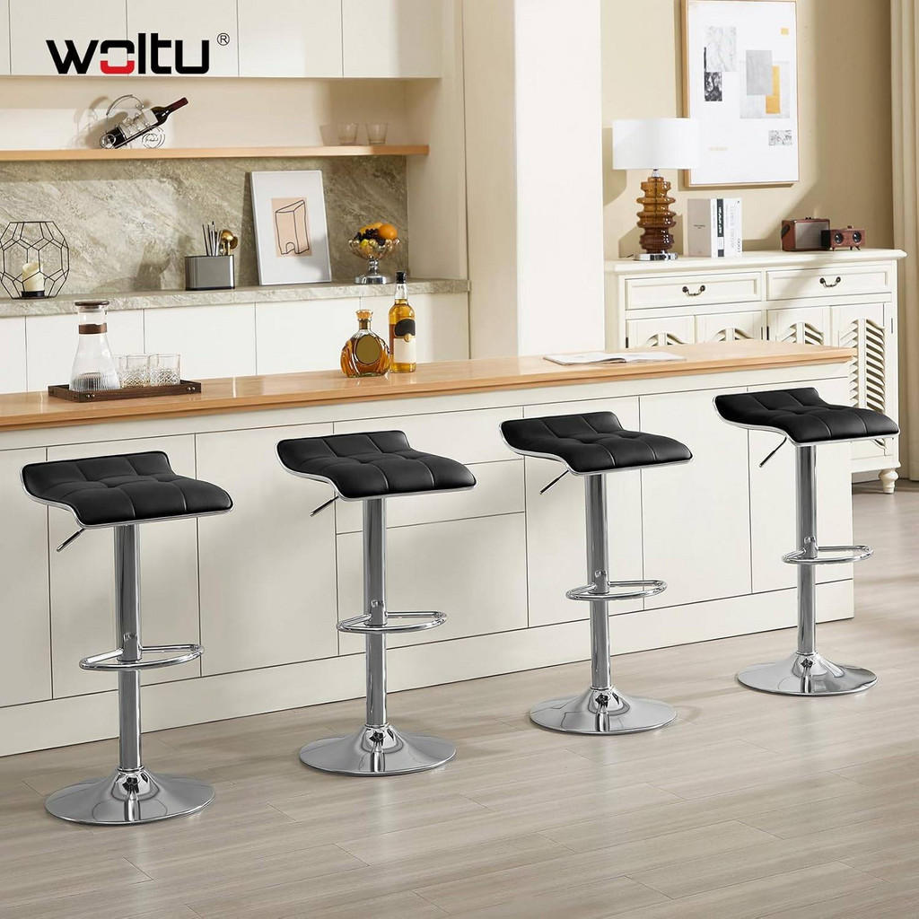 Woltu Barhocker,, Schwarz, Metall, 39x83x39 cm, Esszimm