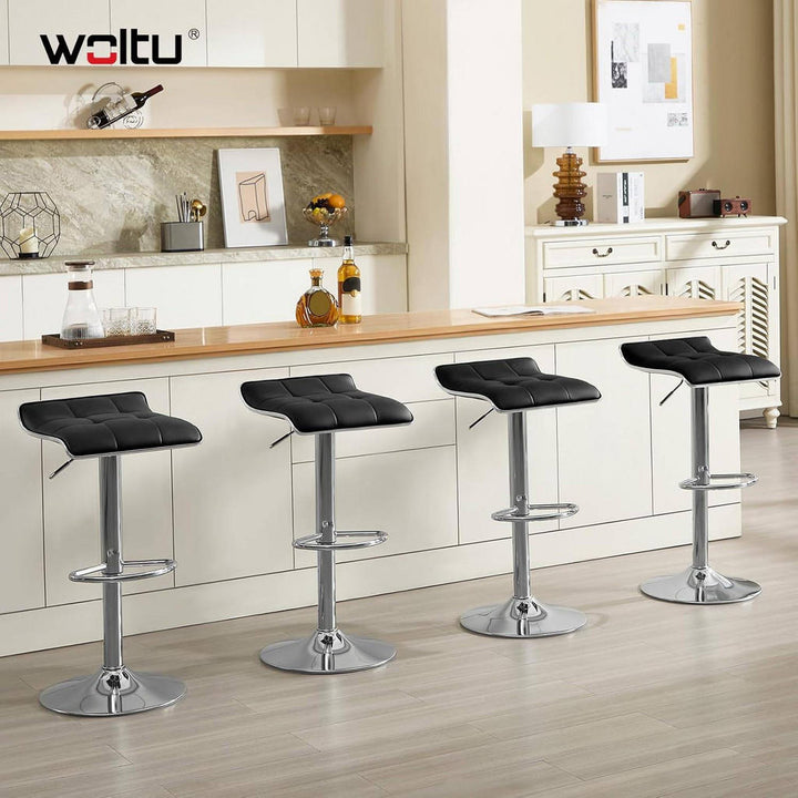 Woltu Barhocker,, Schwarz, Metall, 39x83x39 cm, Esszimm