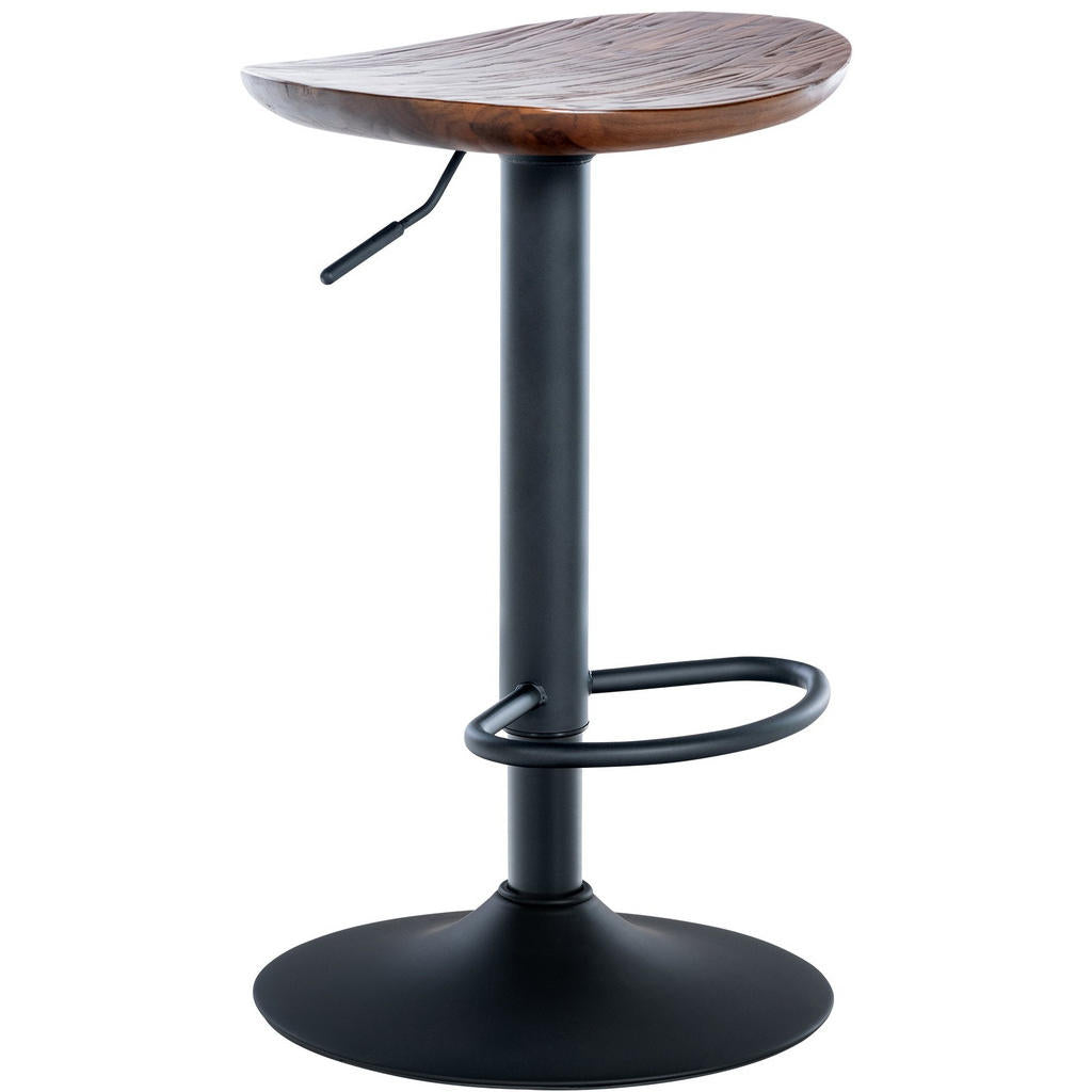 Deluke Barhocker, Walnuss, Metall, 41x56x38.5 cm, Esszi
