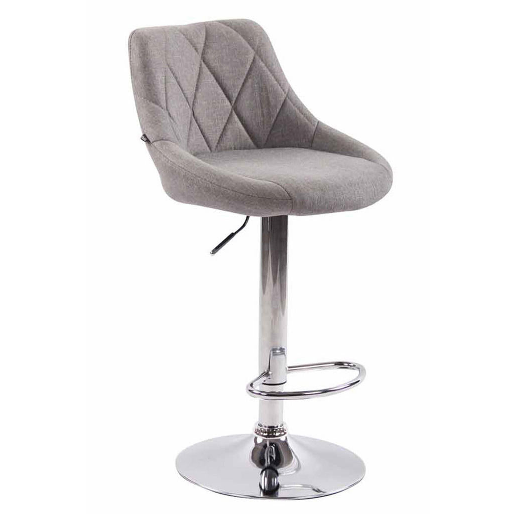 TPFLiving Barhocker, Grau, Metall, Rundrohr, 46x100x49