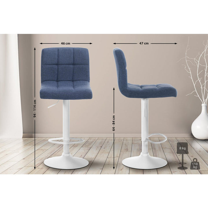 Deluke Barhocker, Blau, Textil, 46x94x47 cm, Esszimmer,