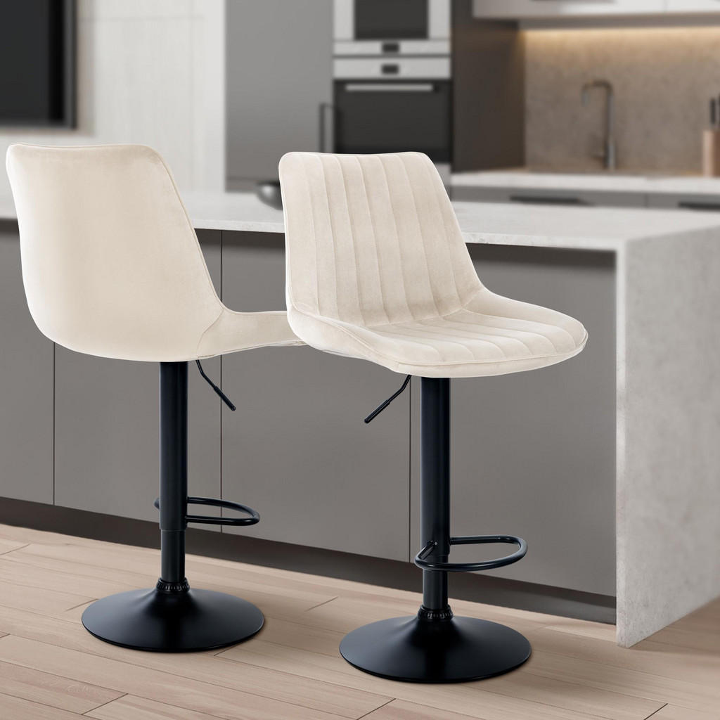 CLP Barhocker, Creme, Metall, 49.5x91x50 cm, Esszimmer,