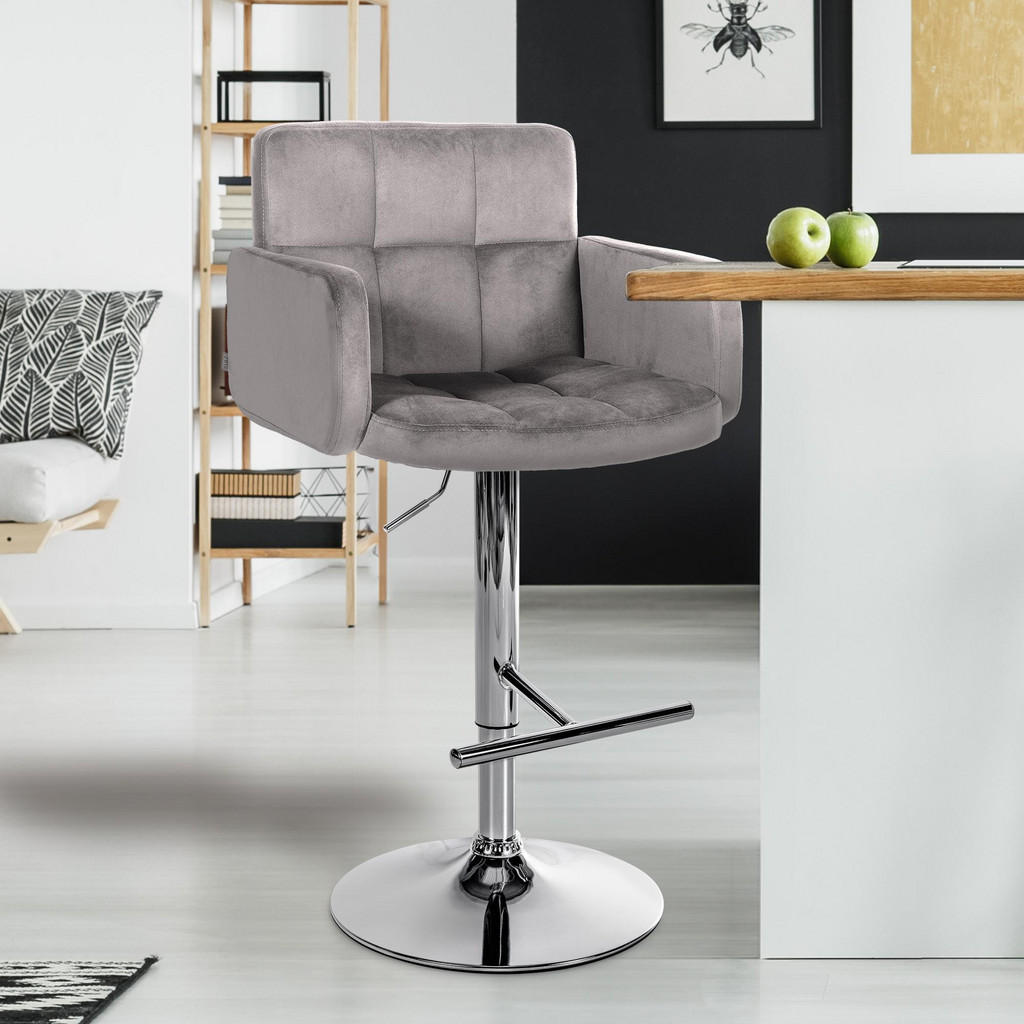 CLP Barhocker, Grau, Metall, 60x93x56 cm, Esszimmer, Ba