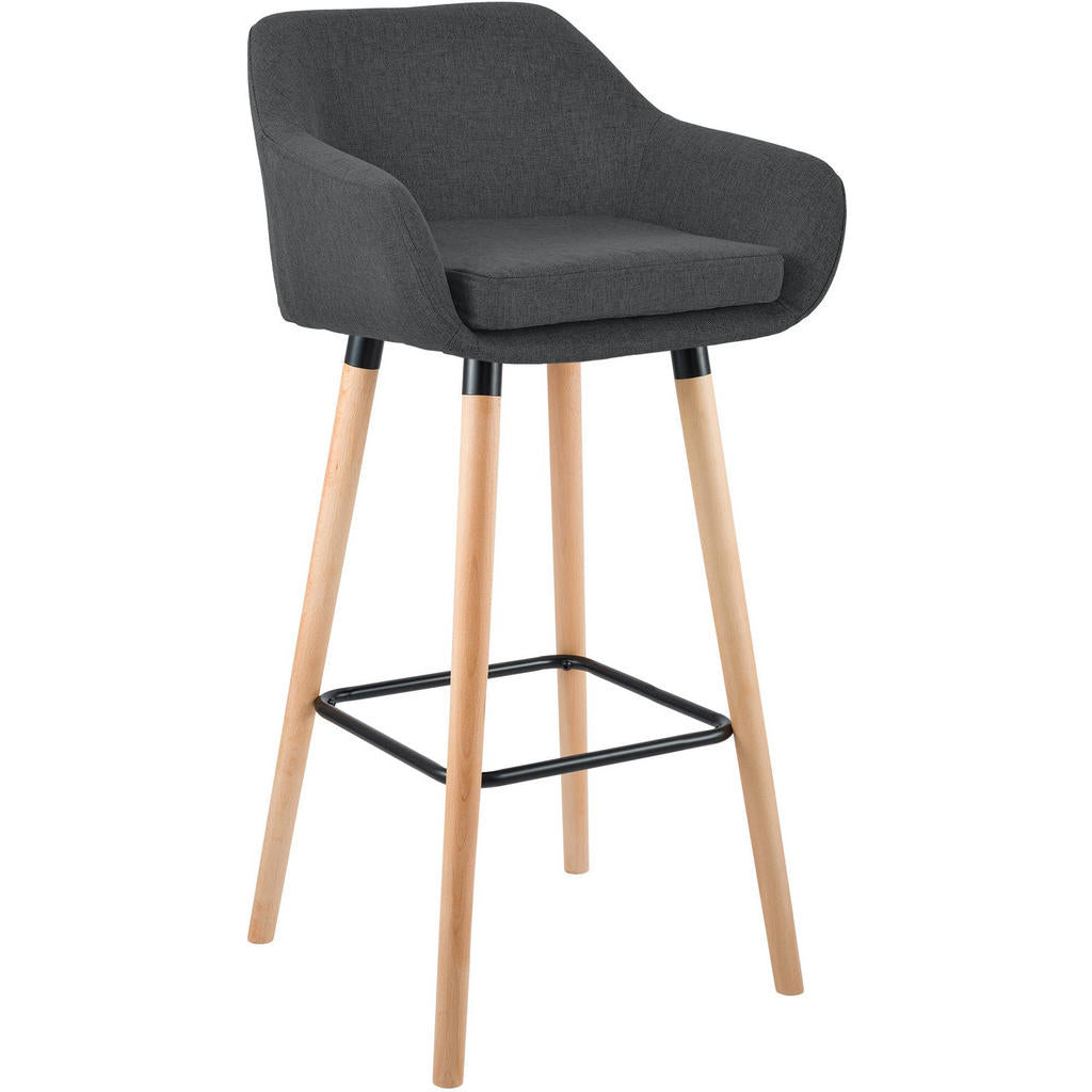CLP Barhocker, Dunkelgrau, Holz, 55x99x46 cm, Esszimmer